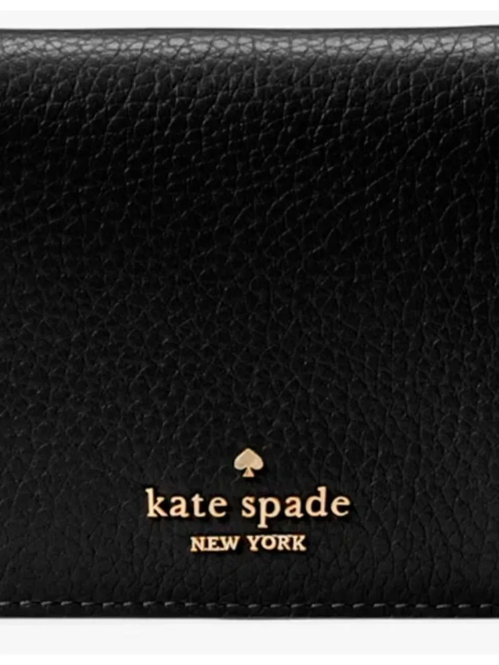 S Kate Spade Lena Small Bifold Wallet Black Pebbled Leather KH788 NWT $179